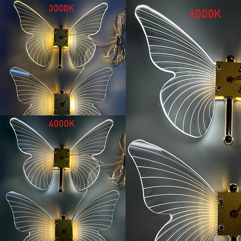 Lámpara colgante mariposa acrilica